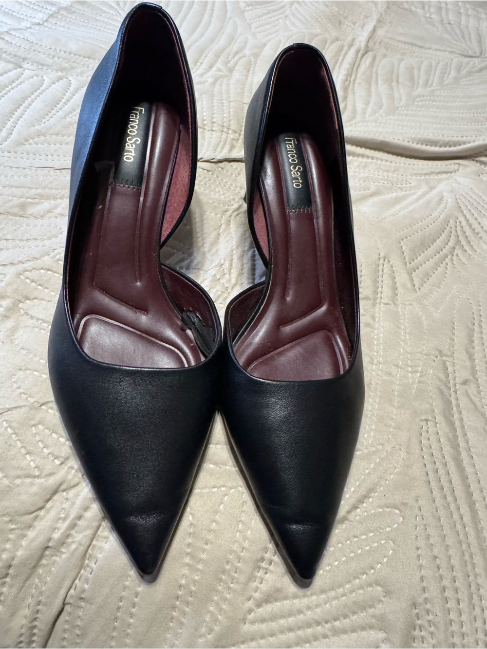 Franco Sarto Black Pointed Toe Women's 3” Pumps Sz 10M